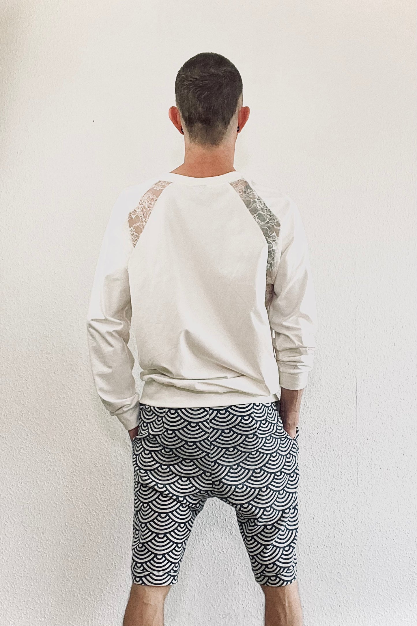 Raglan Lace Paneled Sweater